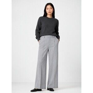 Uniqlo Brushed Jersey Wide Leg Pants Gray Womens Small High Rise Soft Stretch